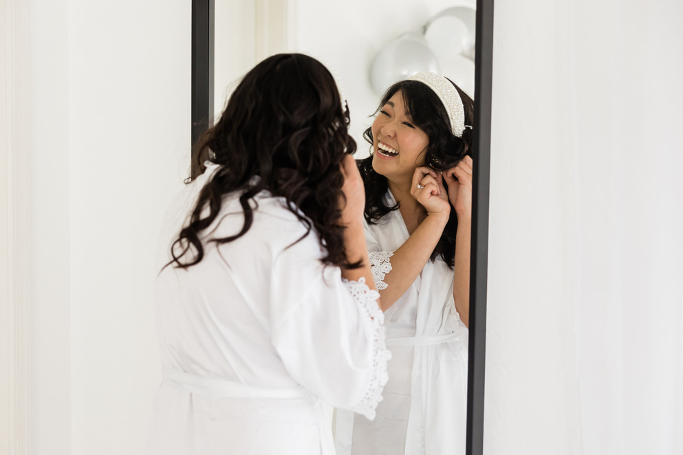 Bride Getting Ready for Wedding